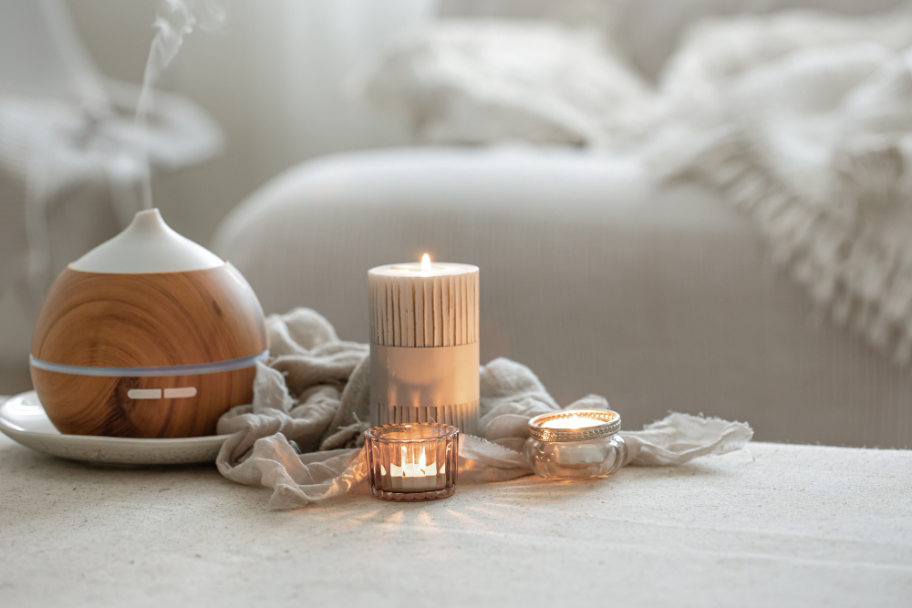 aroma diffuser for moisturizing the air and burning candles